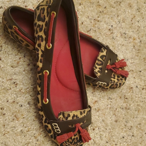 Sperry cheetah print loafers